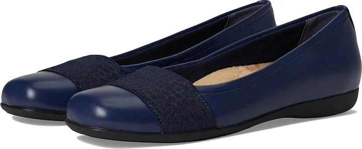 Trotters Samantha Women's Slip on Shoes Navy Veg/Croco Gore : 6.5 N (AA)