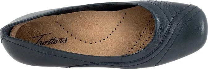 Trotters Sasha Women's Flat Shoes Navy : 5.5 M (B), Leather - Image 2