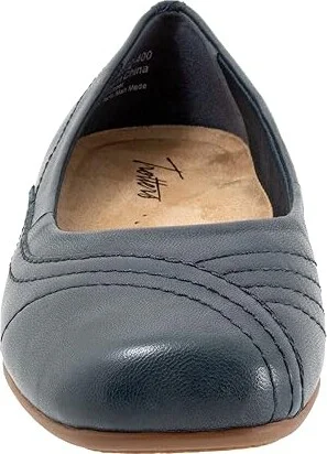 Trotters Sasha Women's Flat Shoes Navy : 5.5 M (B), Leather - Image 5