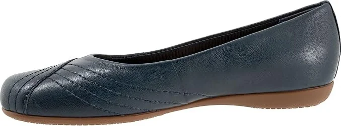 Trotters Sasha Women's Flat Shoes Navy : 5.5 M (B), Leather - Image 6