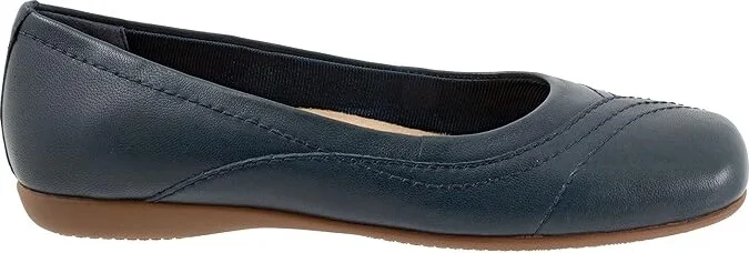 Trotters Sasha Women's Flat Shoes Navy : 5.5 M (B), Leather - Image 7