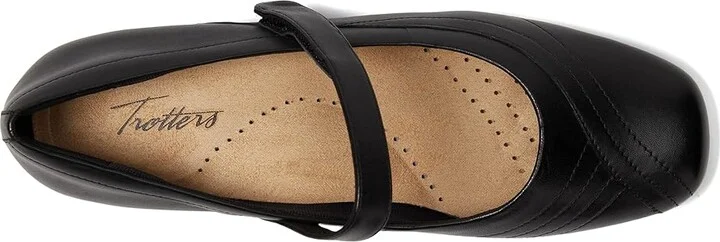 Trotters Sherese Women's Flat Shoes Black : 9 W (D), Leather/Polyester - Image 2