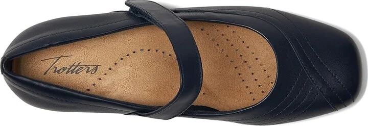 Trotters Sherese Women's Flat Shoes Navy : 8.5 W (D), Leather/Polyester - Image 2