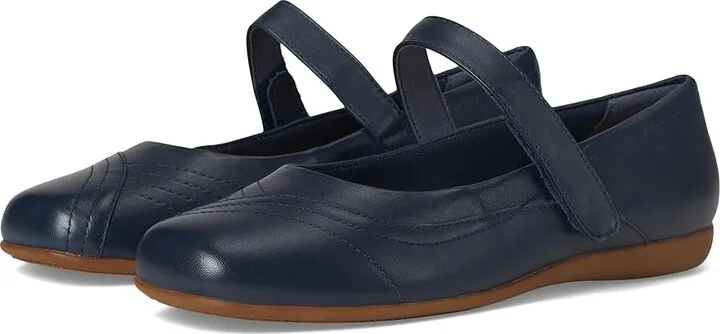 Trotters Sherese Women's Flat Shoes Navy : 8.5 W (D), Leather/Polyester