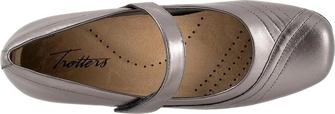 Trotters Sherese Women's Flat Shoes Pewter : 10 WW (EE), Leather/Polyester - Image 2