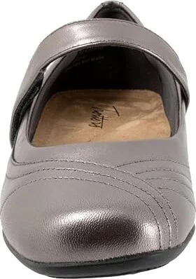Trotters Sherese Women's Flat Shoes Pewter : 10 WW (EE), Leather/Polyester - Image 5