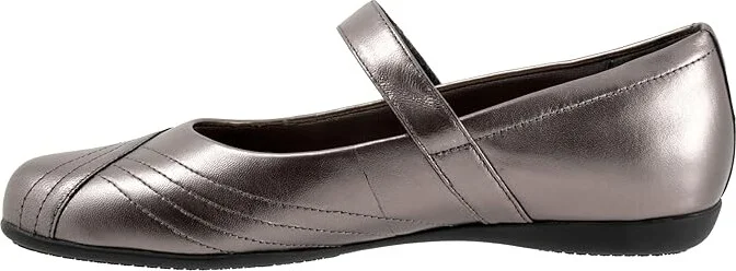Trotters Sherese Women's Flat Shoes Pewter : 10 WW (EE), Leather/Polyester - Image 6