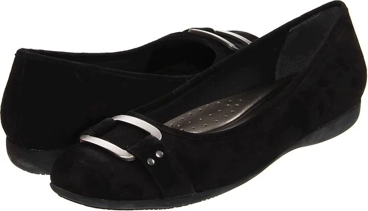 Trotters Sizzle Signature Women's Flat Shoes Black Suede : 7 N (AA)