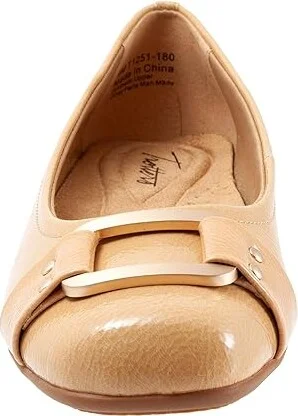 Trotters Sizzle Signature Women's Flat Shoes Nude Patent : 10 N (AA), Patent Leather - Image 5