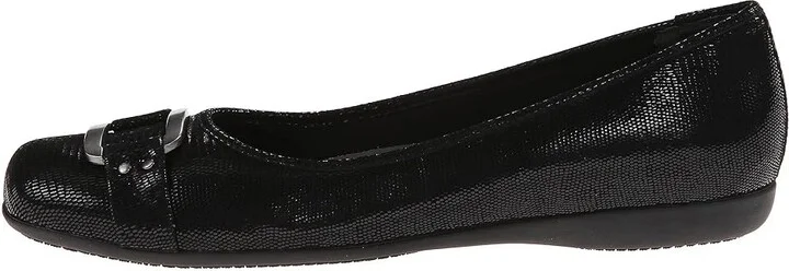 Trotters Sizzle Women's Dress Flat Shoes Black Patent Suede Lizard Leather : 6.5 N (AA), Patent Leather - Image 7