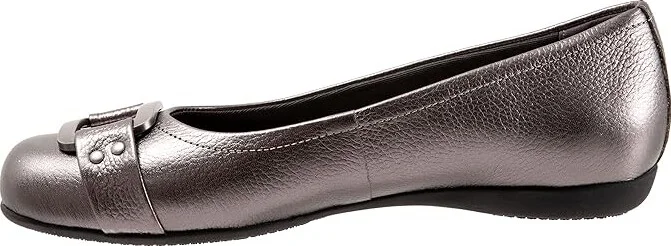 Trotters Sizzle Women's Dress Flat Shoes Pewter : 6 W (D), Leather - Image 6