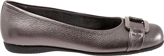 Trotters Sizzle Women's Dress Flat Shoes Pewter : 6 W (D), Leather - Image 7