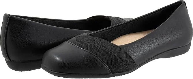 Trotters Stella Women's Flat Shoes Black : 6 W (D)