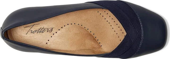 Trotters Stella Women's Flat Shoes Navy : 12 W (D) - Image 2