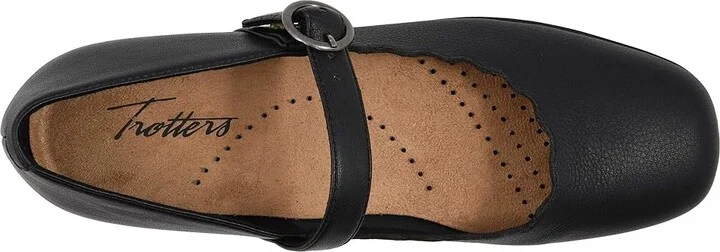 Trotters Sugar Women's Flat Shoes Black : 8 N (AA), Leather - Image 3