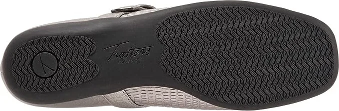 Trotters Sugar Women's Flat Shoes Pewter : 8 WW (EE), Full Grain leather - Image 3