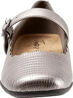 Trotters Sugar Women's Flat Shoes Pewter : 8 WW (EE), Full Grain leather - Image 5