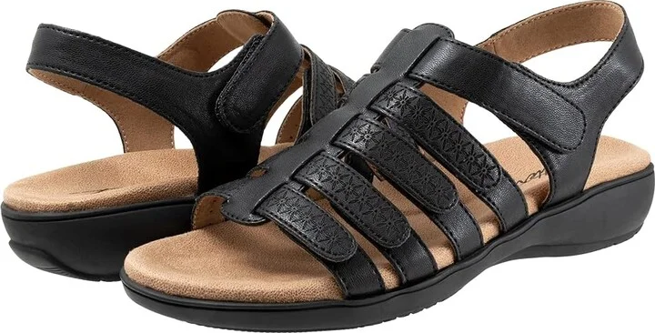 Trotters Tiki Laser Women's Sandals Black : 9.5 M (B), Leather