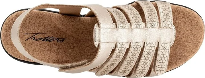 Trotters Tiki Laser Women's Sandals Gold Metallic : 6 W (D), Leather - Image 2
