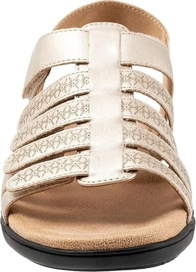Trotters Tiki Laser Women's Sandals Gold Metallic : 6 W (D), Leather - Image 5