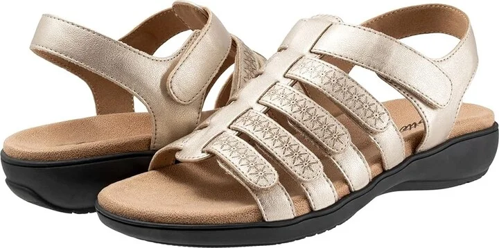 Trotters Tiki Laser Women's Sandals Gold Metallic : 6 W (D), Leather