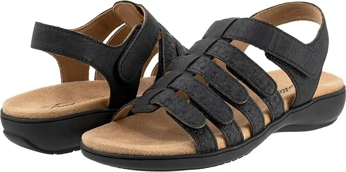 Trotters Tiki Tool Women's Sandals Black : 9.5 M (B), Leather