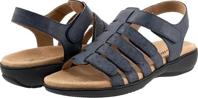 Trotters Tiki Tool Women's Sandals Navy : 12 W (D), Leather
