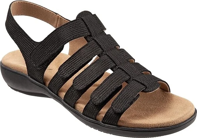 Trotters Tiki Women's Shoes Black Nubuck Leather : 10.5 N (AA), Suede/Leather