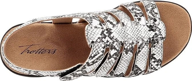 Trotters Tiki Women's Shoes Black/White Snake Veg : 10.5 N (AA), Leather - Image 2