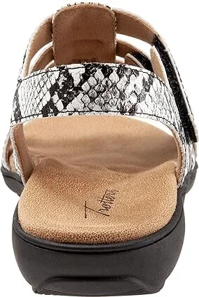 Trotters Tiki Women's Shoes Black/White Snake Veg : 10.5 N (AA), Leather - Image 4