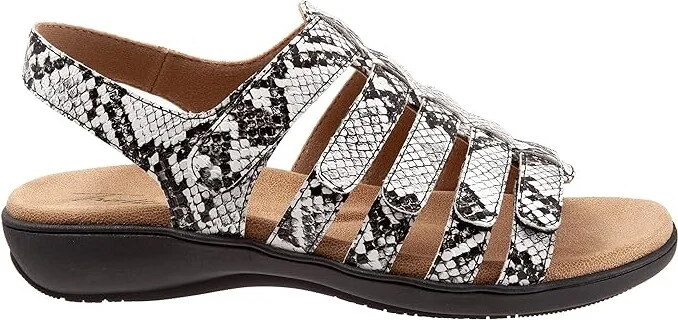 Trotters Tiki Women's Shoes Black/White Snake Veg : 10.5 N (AA), Leather - Image 7