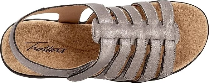 Trotters Tiki Women's Shoes Pewter Metallic : 6 M (B), Leather - Image 2