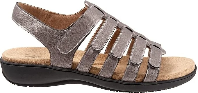 Trotters Tiki Women's Shoes Pewter Metallic : 6 M (B), Leather - Image 7