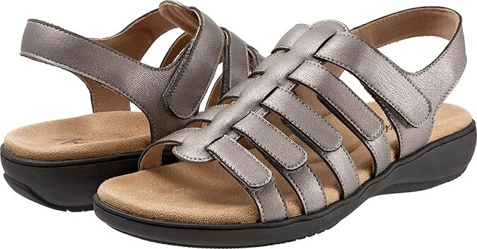Trotters Tiki Women's Shoes Pewter Metallic : 6 M (B), Leather