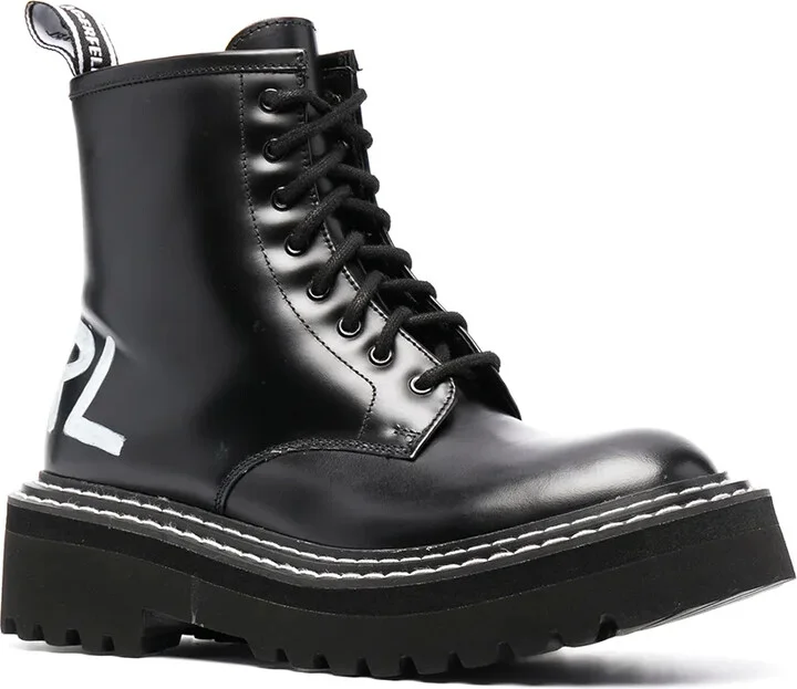 Troupe brush-logo combat boots - Image 2