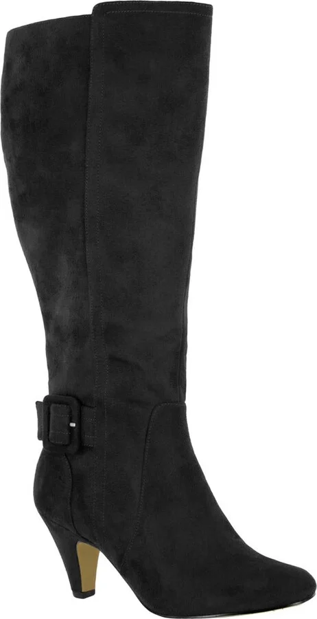 Troy II Plus Womens Faux Suede Wide Calf Knee-High Boots