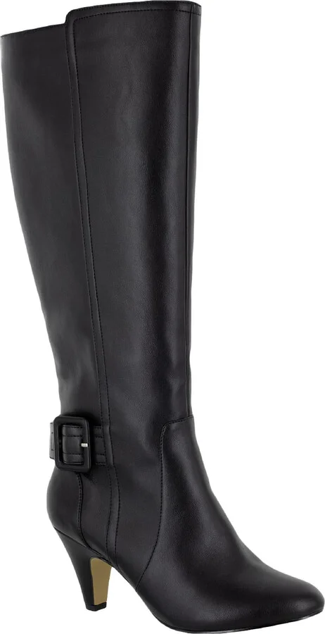 Troy II Womens Leather Almond Toe Knee-High Boots