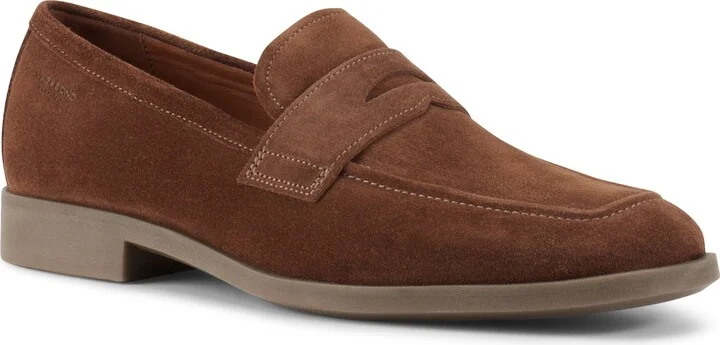 Troy Square Toe Suede Penny Loafer