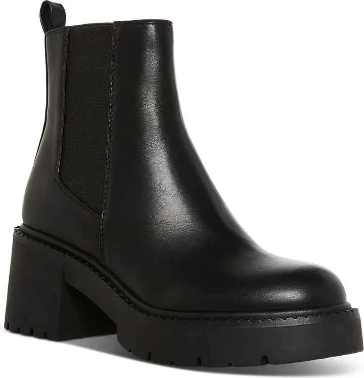 Trust Womens Patent Lugged Sole Chelsea Boots