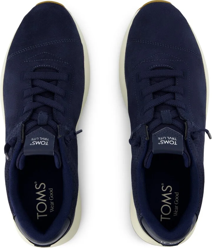 TRVL LITE Cabrillo Sneaker Water Repellent Navy Perforated Suede - Image 4
