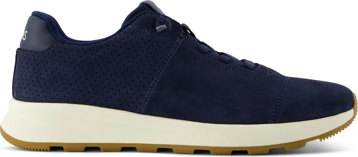 TRVL LITE Cabrillo Sneaker Water Repellent Navy Perforated Suede