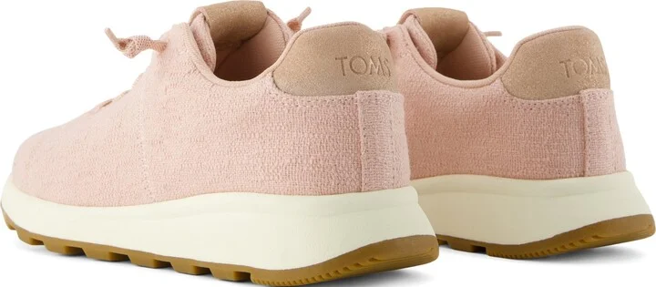 Trvl Lite Cabrillo Water Repellent Pale Rose Two Tone Slub And Metallic Suede Sneaker - Image 4
