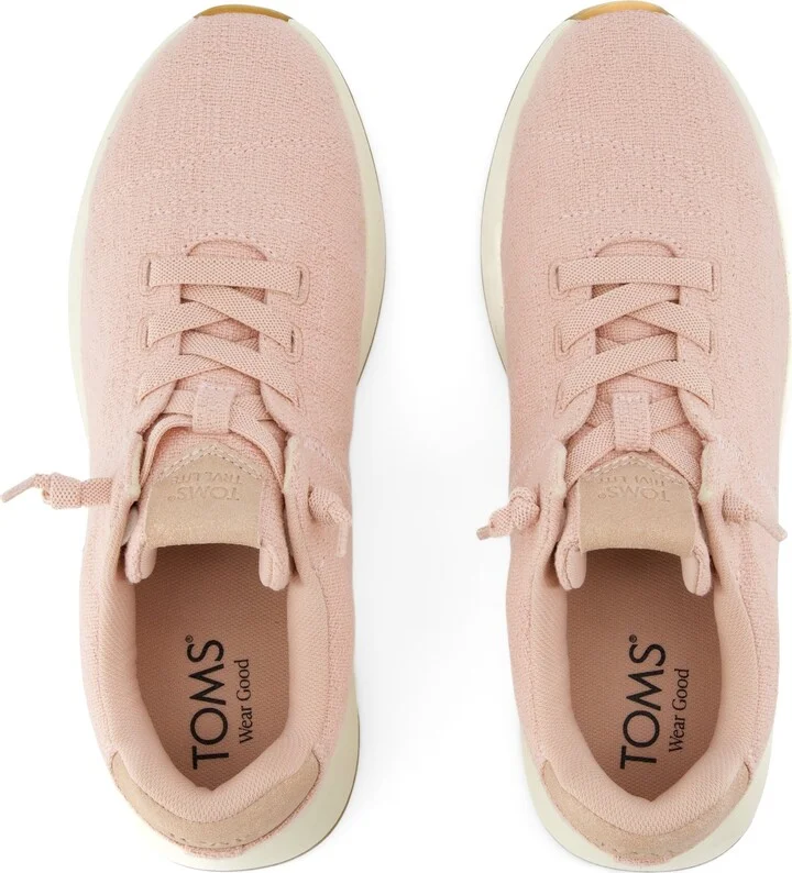 Trvl Lite Cabrillo Water Repellent Pale Rose Two Tone Slub And Metallic Suede Sneaker - Image 5