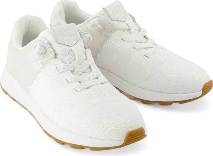 Trvl Lite Cabrillo Water Repellent White Textured Jacquard And Iridescent Suede Sneaker - Image 3