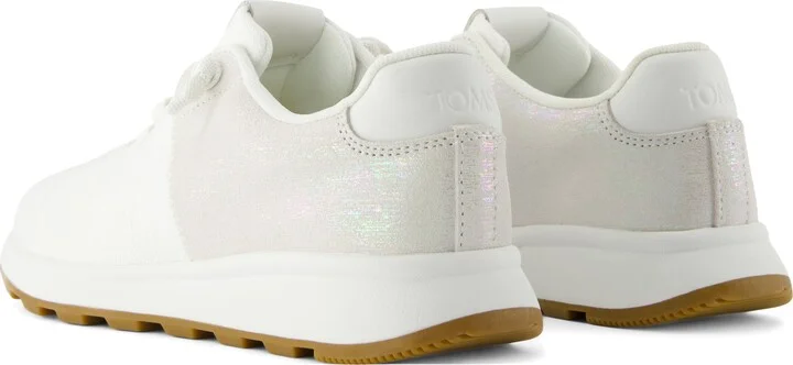 Trvl Lite Cabrillo Water Repellent White Textured Jacquard And Iridescent Suede Sneaker - Image 4