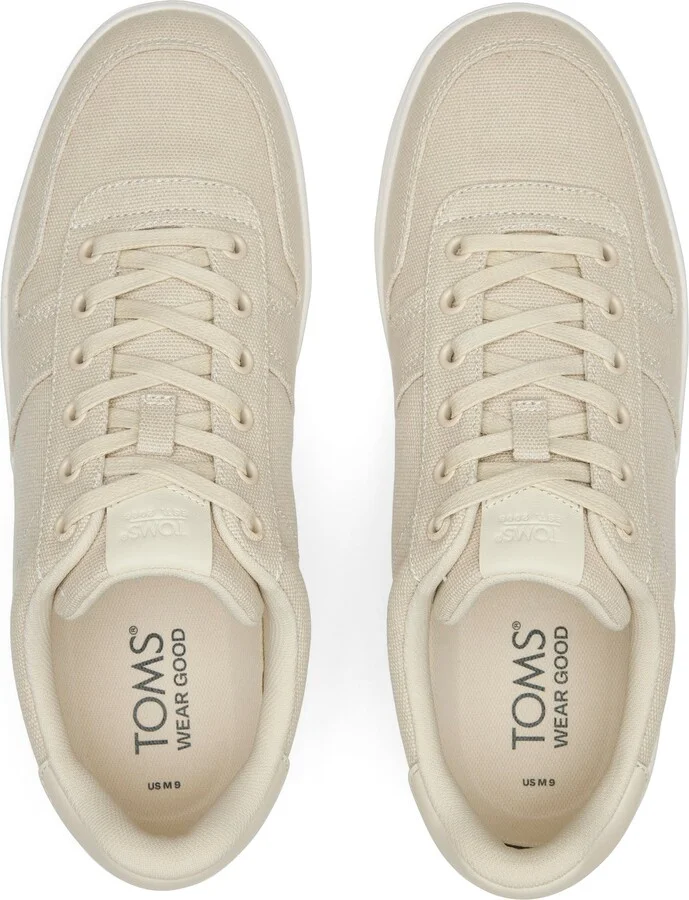 TRVL LITE Court Cream Canvas Sneaker - Image 4