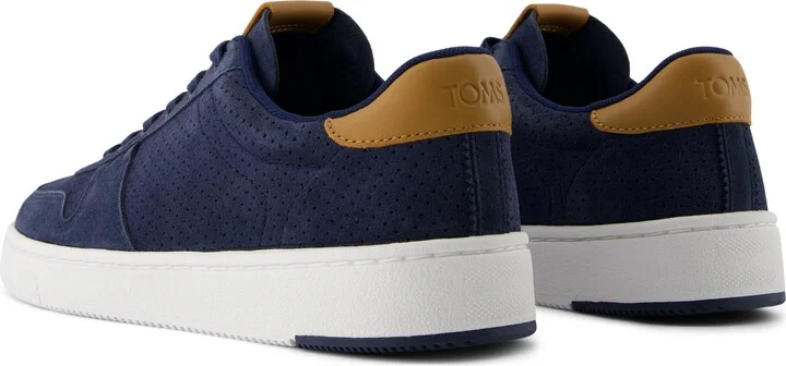 TRVL LITE Court Sneaker Navy Mirco Perforated Suede - Image 3