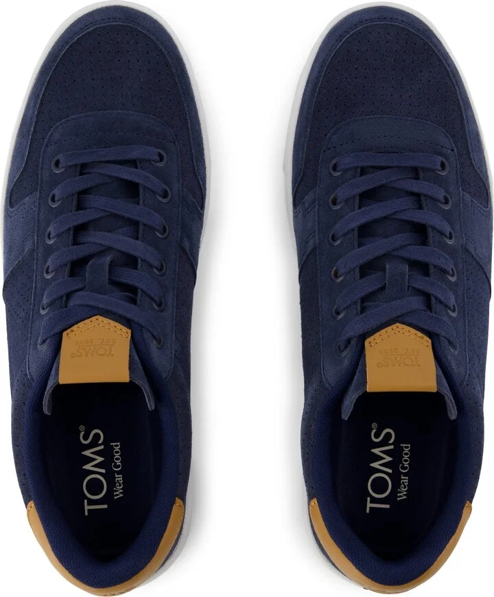 TRVL LITE Court Sneaker Navy Mirco Perforated Suede - Image 4