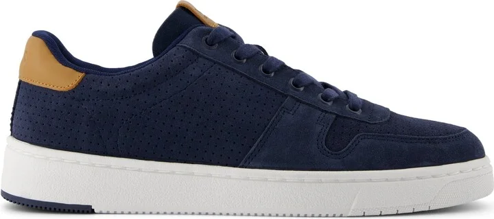 TRVL LITE Court Sneaker Navy Mirco Perforated Suede