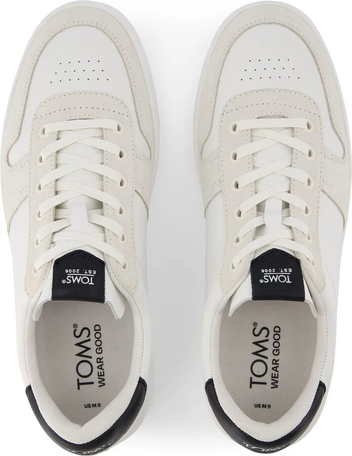 TRVL LITE Court White and Black Leather Sneaker - Image 6